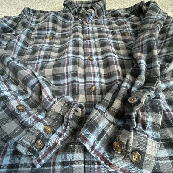 Carhartt Plaided Men's Long Sleeve Shirt 2XL Double Chest Pocket - Picture 3 of 7